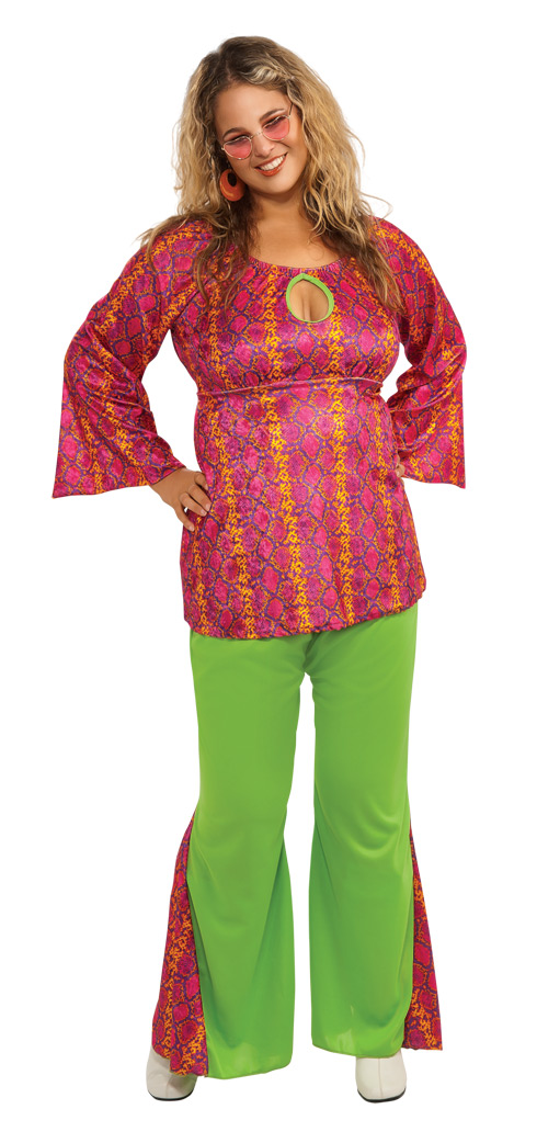 60's Girl Women's Plus Size Hippie Costume - Screamers Costumes