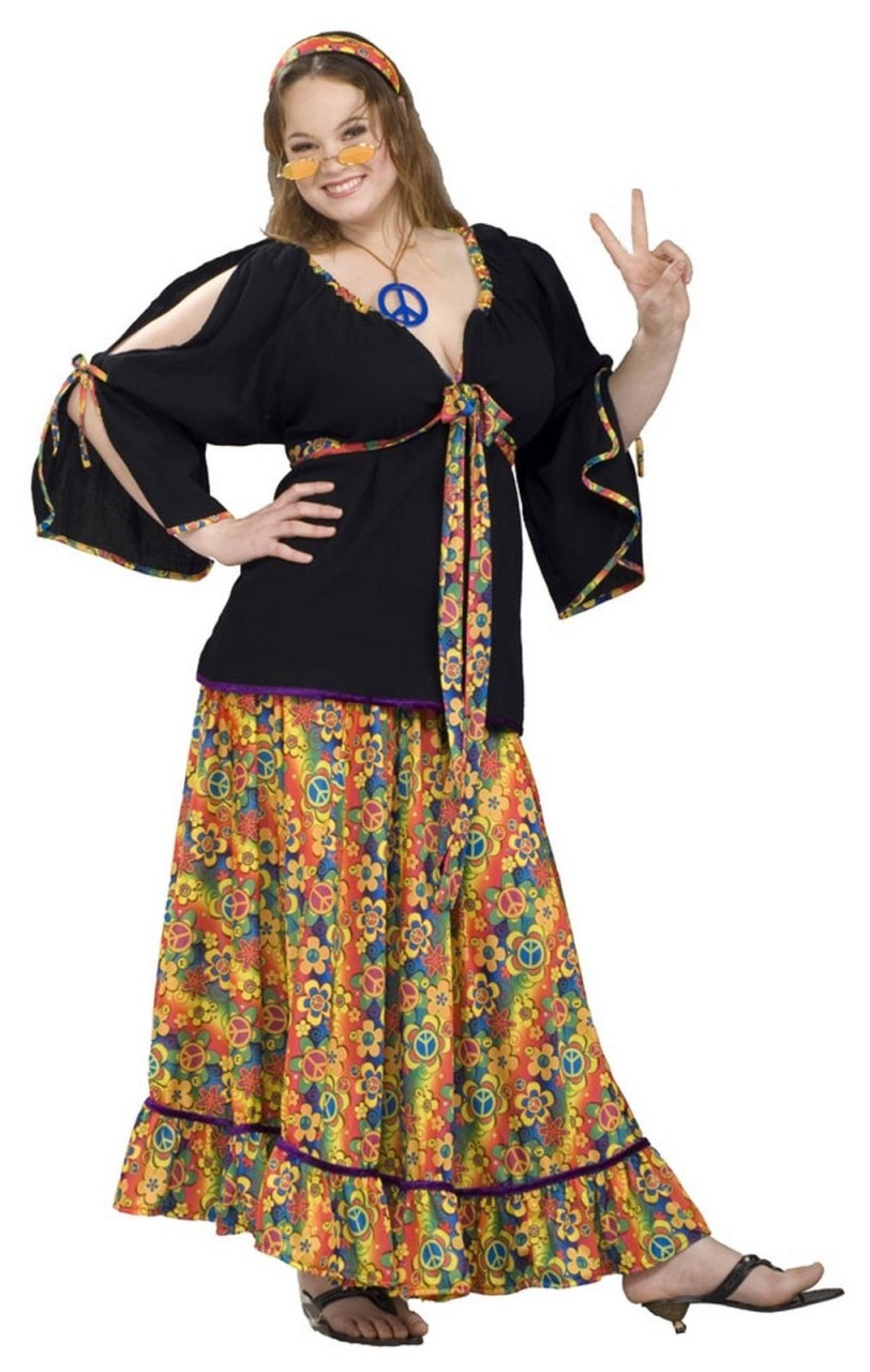  Hippie Costume for Women 60s 70s Outfit Plus Size