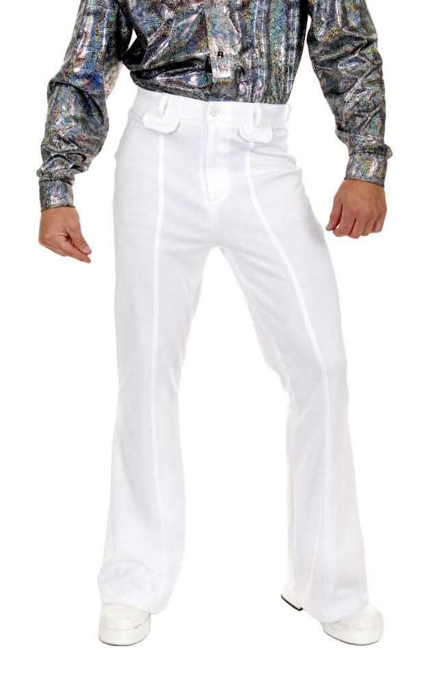 White Deluxe Disco Pants Adult Size - Screamers Costumes