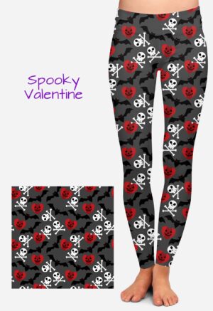 Valloween Valentine Spooky Cute Leggings - Screamers Costumes