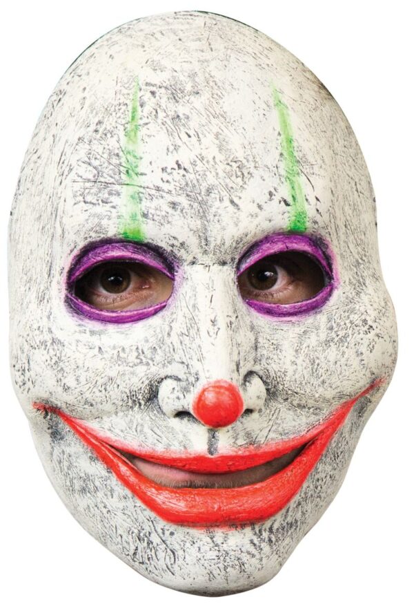 Murder Clown Neon Front Face Adult Latex Mask - Screamers Costumes