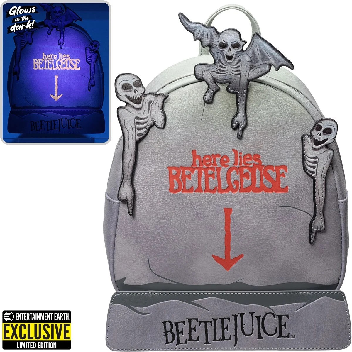 Beetlejuice Tombstone Glow-in-the-Dark Mini-Backpack - Screamers Costumes